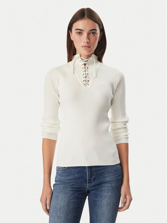 Liu Jo Sport Sweter TF6082 MS63L Kremowy Regular Fit