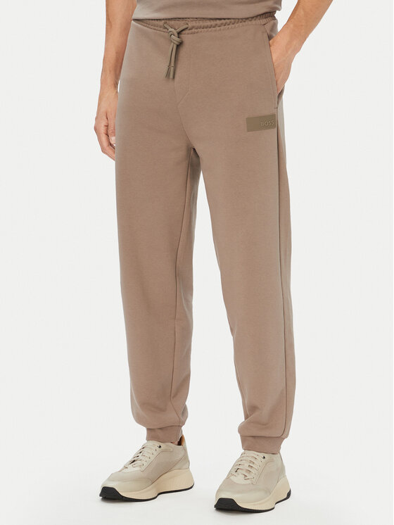 BOSS Spodnie dresowe JT_Long 50564096 Beżowy ciemny Relaxed Fit