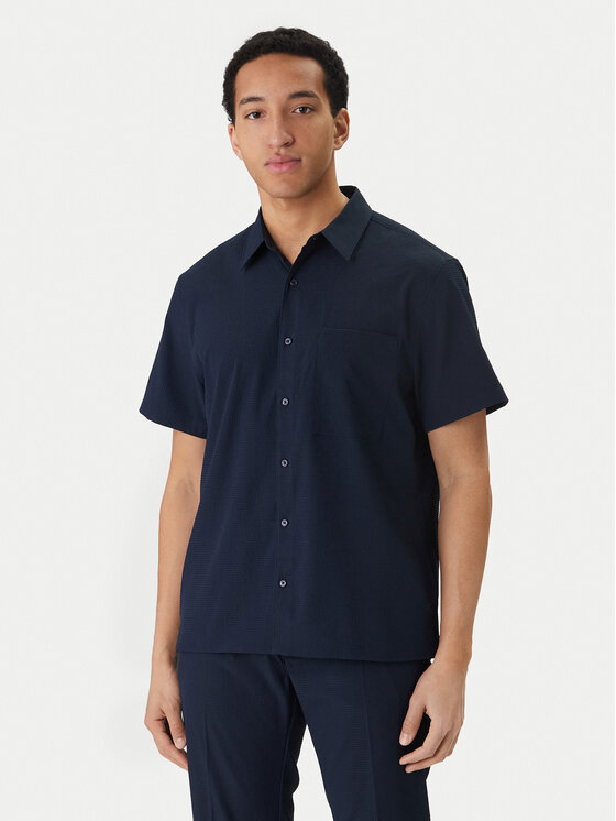 Calvin Klein Koszula LV04LF109G Granatowy Classic Fit