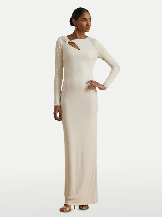 LAUREN RALPH LAUREN Sukienka wieczorowa 253P03589002 Kremowy Slim Fit