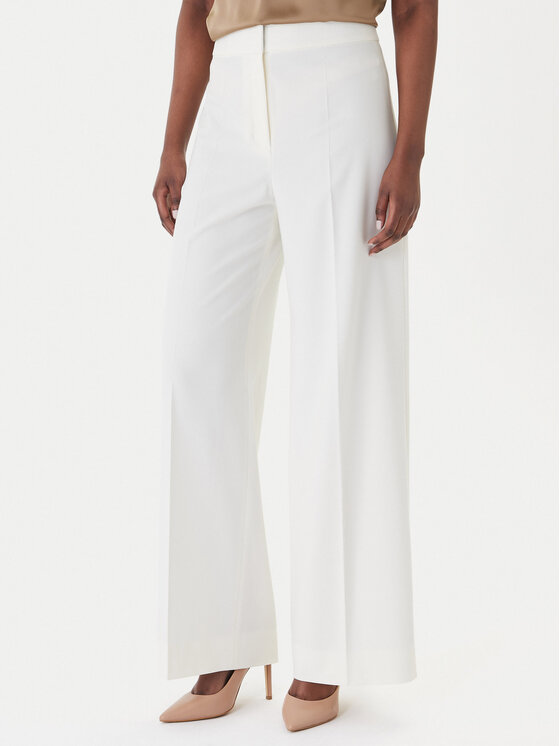 HUGO Spodnie materiałowe Huzili 50558131 Écru Wide Leg