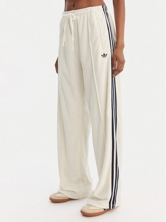 adidas Spodnie dresowe Terry Towel Firebird KQ6663 Écru Loose Fit