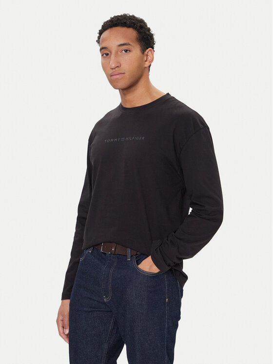 Tommy Hilfiger Longsleeve UM0UM03651 Czarny Regular Fit