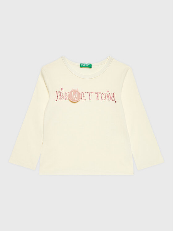 United Colors Of Benetton Bluzka 3ATNG105X Écru Regular Fit