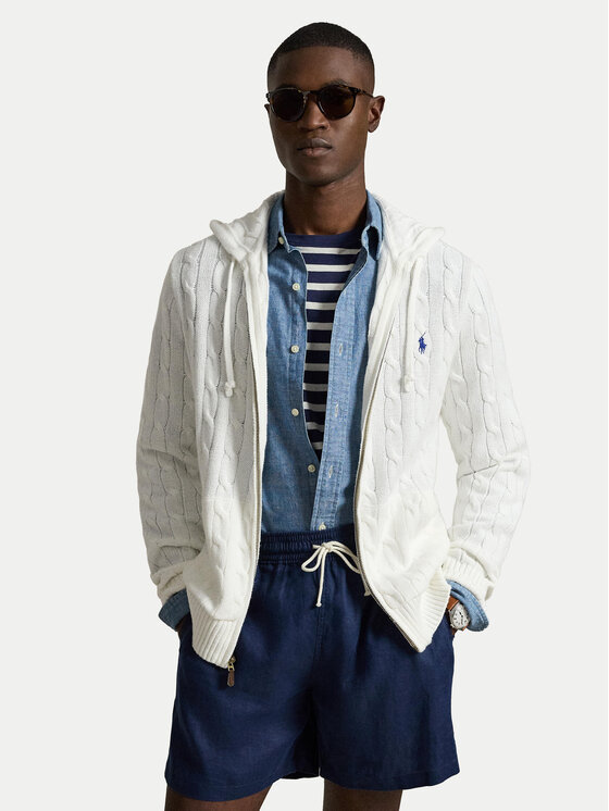 Polo Ralph Lauren Kardigan 710B18057004 Biały Regular Fit