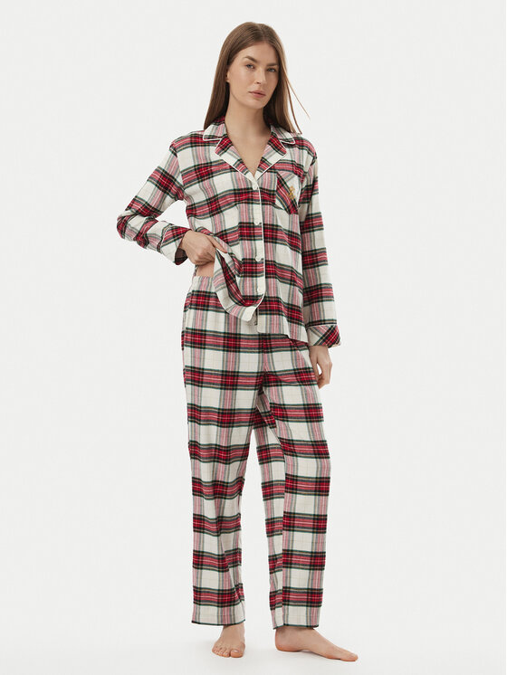 LAUREN RALPH LAUREN Piżama ILN92551F Czerwony Relaxed Fit