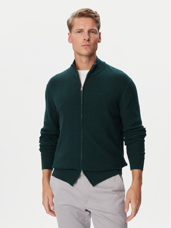 Gant Kardigan 8050334 Zielony ciemny Regular Fit