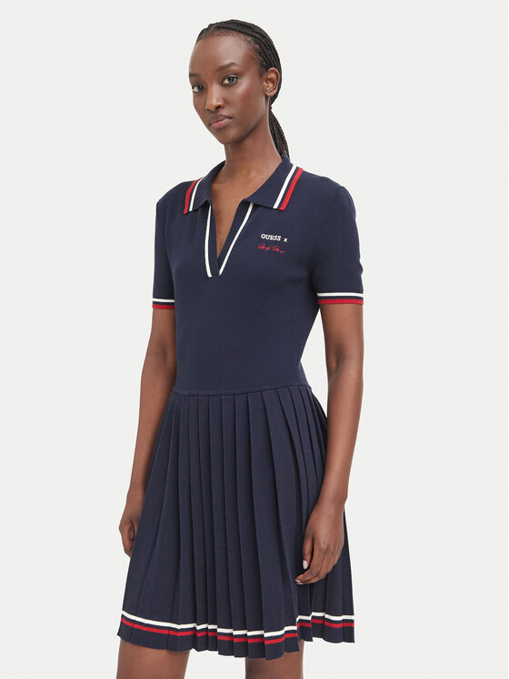 Guess Sukienka dzianinowa W6BK98 Z2277 Granatowy Regular Fit