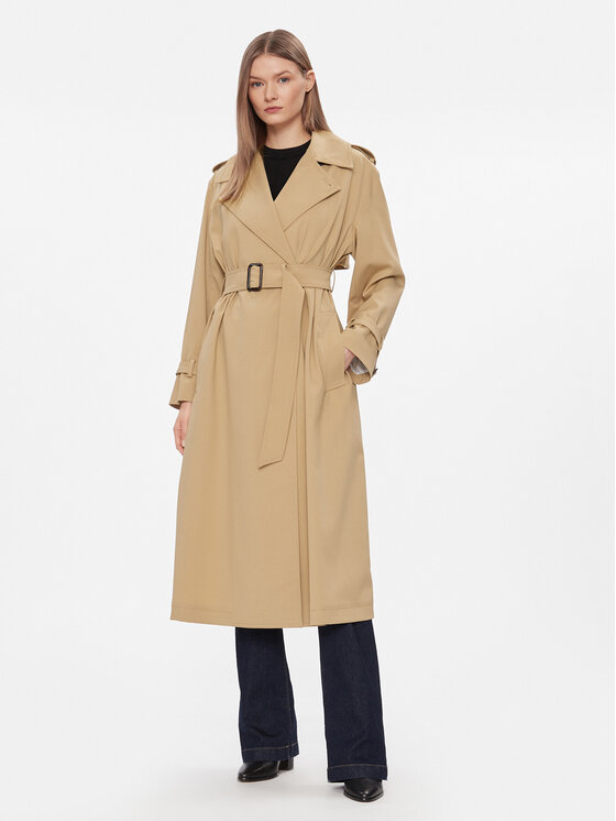 Weekend Max Mara Płaszcz wełniany Giostra 2415021051 Beżowy Regular Fit