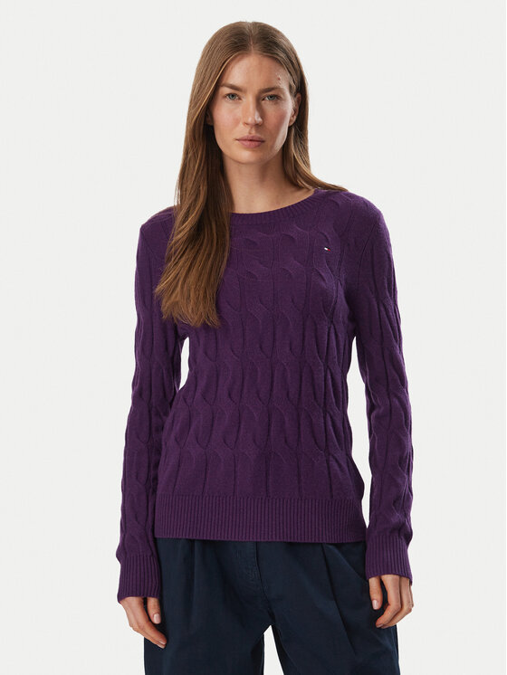 Tommy Hilfiger Sweter WW0WW43586 Fioletowy Regular Fit