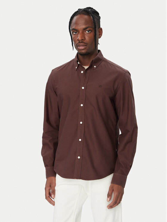 BOSS Koszula 50567015 Brązowy Regular Fit