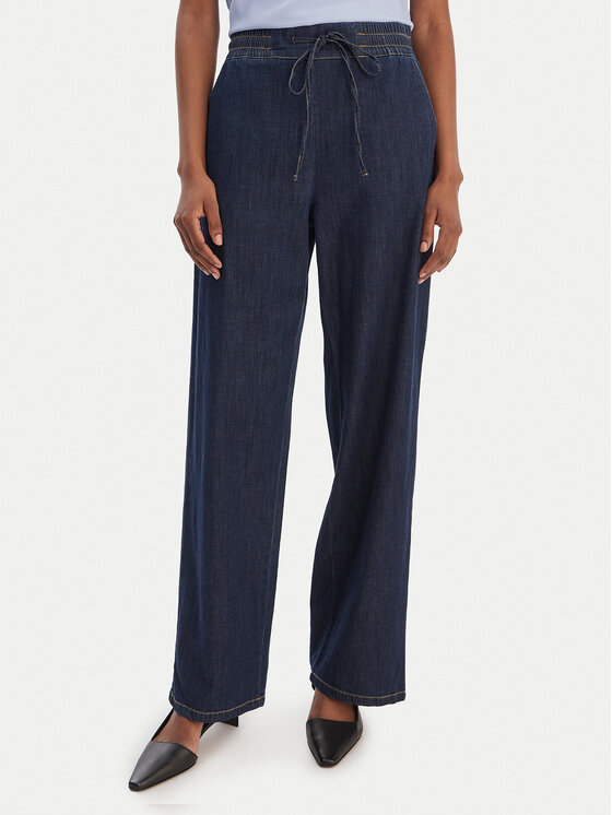 Marella Jeansy Emme by Marella Fingere 2615181091 Granatowy Wide Leg
