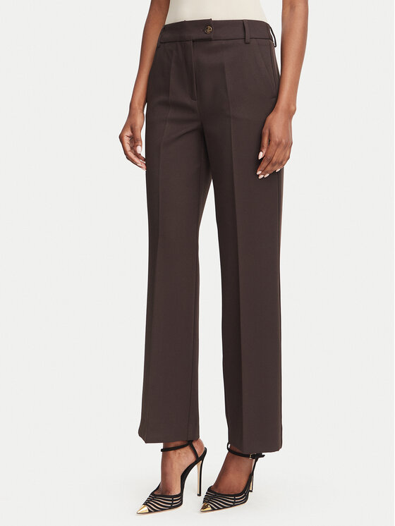 Marella Spodnie materiałowe Emme by Marella Ghinea 2625136081 Brązowy ciemny Straight Fit