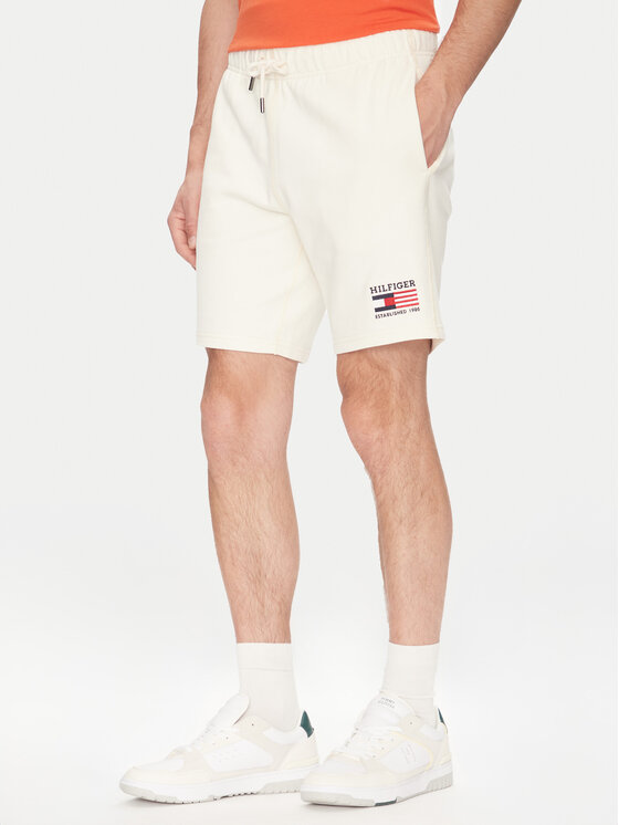 Tommy Hilfiger Szorty sportowe American MW0MW39862 Écru Regular Fit