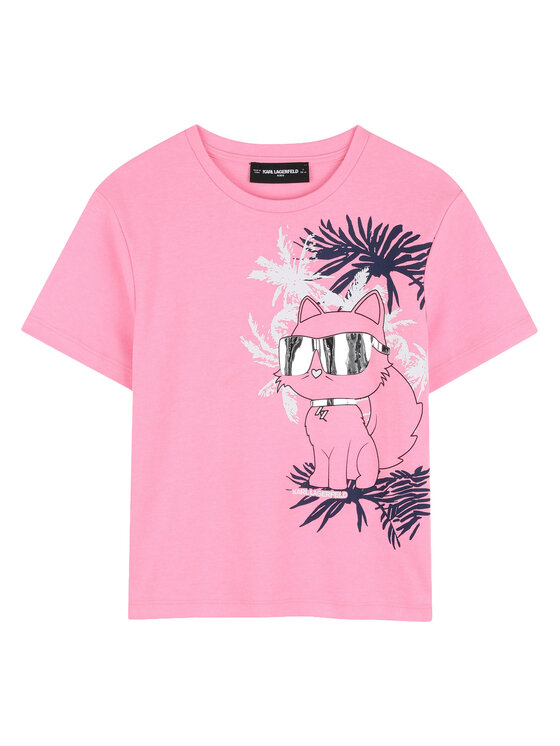 Karl Lagerfeld Kids T-Shirt Z31161 D Różowy Regular Fit