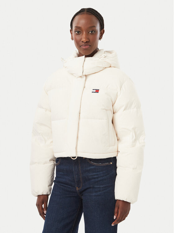 Tommy Jeans Kurtka puchowa Alaska DW0DW18609 Biały Cropped Fit
