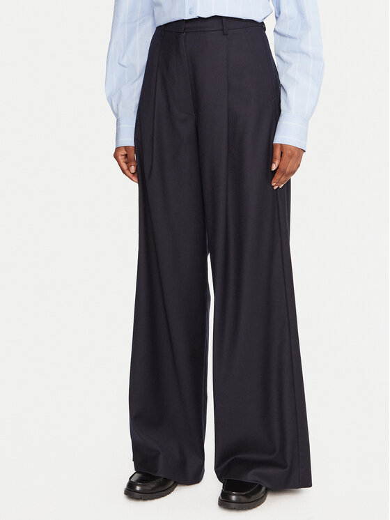 Weekend Max Mara Spodnie materiałowe Globale 2525136162 Granatowy Wide Leg