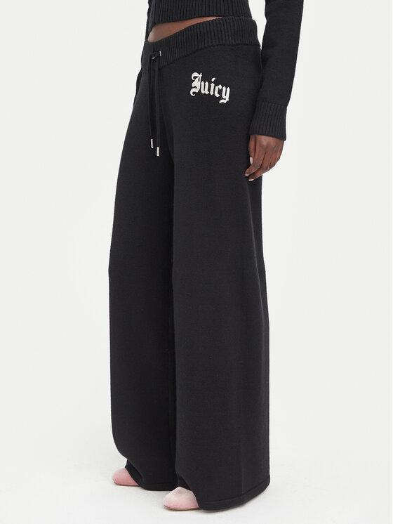 Juicy Couture Spodnie dzianinowe JCWBJ226310 Czarny Relaxed Fit