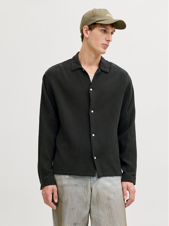 Jack & Jones Koszula Nantucket 12291804 Czarny Relaxed Fit