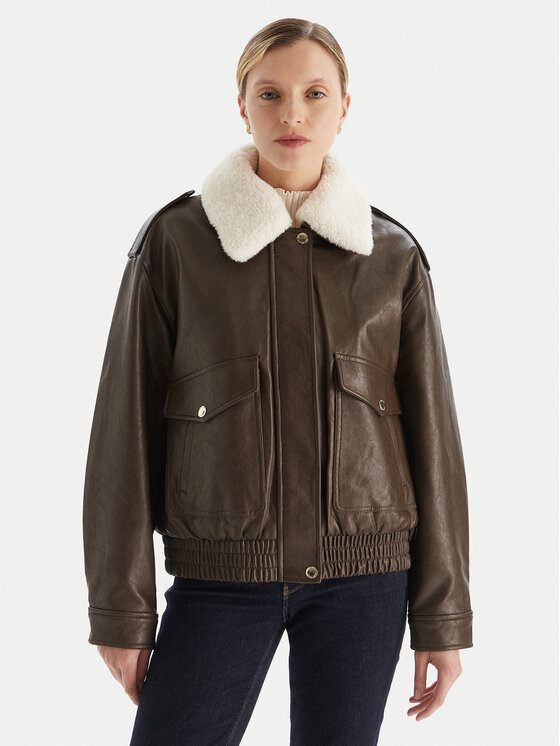 MICHAEL Michael Kors Kurtka z imitacji skóry 77A1487M52 Brązowy Relaxed Fit