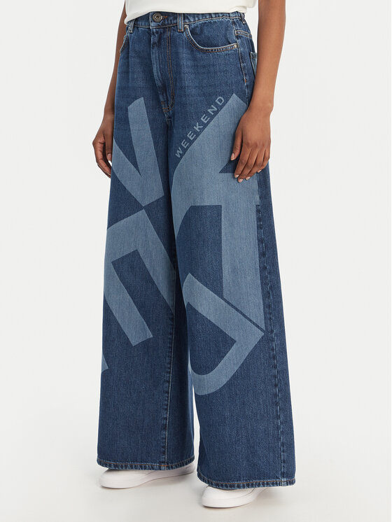 Weekend Max Mara Jeansy Vortice 2615181011 Granatowy Wide Leg