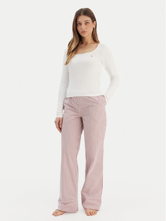 Tommy Hilfiger Piżama UW0UW06143 Écru Regular Fit