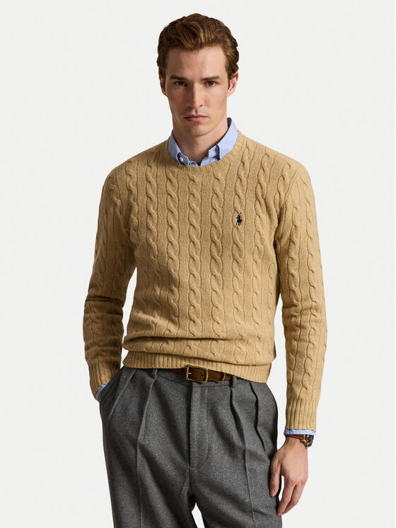 Polo Ralph Lauren Sweter 710876762009 Beżowy Regular Fit