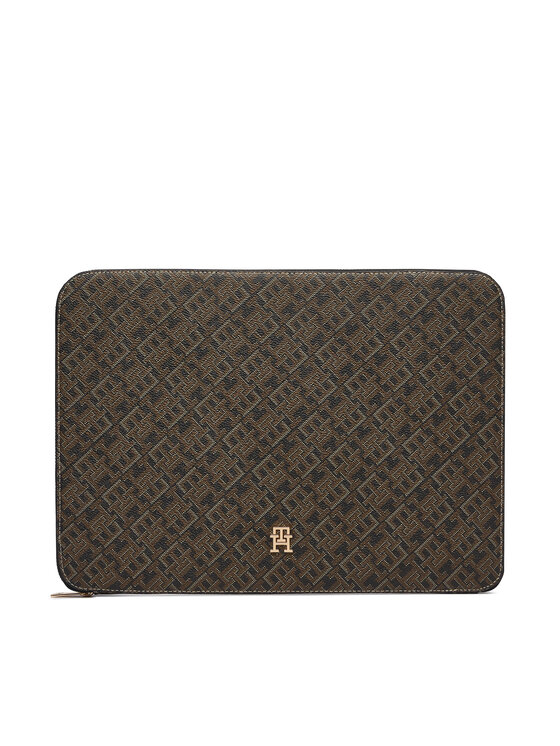 Tommy Hilfiger Etui na laptopa Th Icon Laptop Case Mono Print AW0AW18929 Czarny