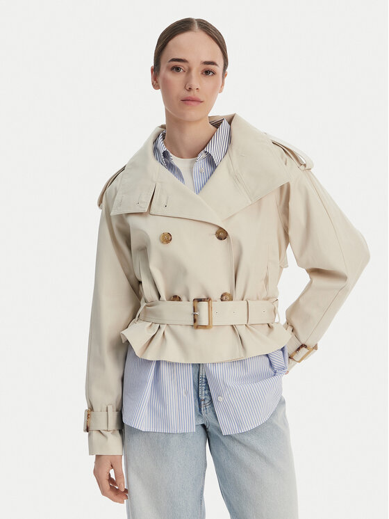 Tommy Hilfiger Trencz WW0WW50768 Beżowy Oversize
