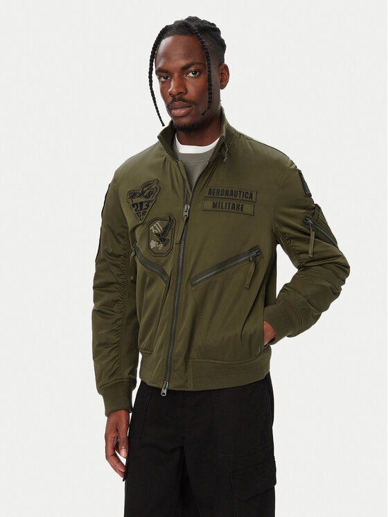 Aeronautica Militare Kurtka bomber 262AB3077UCT04361 Khaki Regular Fit
