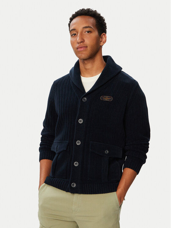 Aeronautica Militare Kardigan 262MA1674UL00955 Granatowy Regular Fit