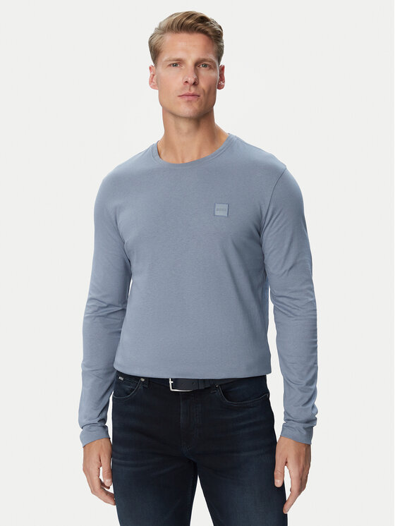 BOSS Longsleeve Tacs 50512111 Niebieski Regular Fit