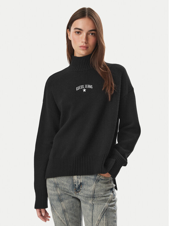 Guess Jeans Sweter W6BR09 Z1252 Czarny Relaxed Fit