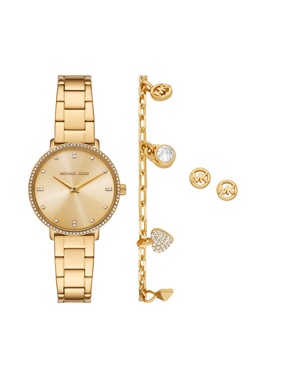 Michael Kors Zestaw zegarek, bransoletka i kolczyki Pyper Gift Set MK7643SET Zielony
