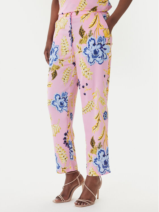 LOLA CASADEMUNT Spodnie materiałowe LS2614023 Różowy Slim Fit