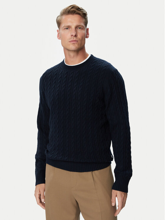 BOSS Sweter Furlan  50570645 Granatowy Regular Fit