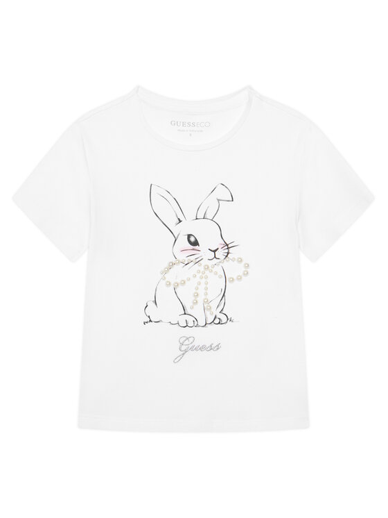 Guess T-Shirt J6RI24 K6YW4 Biały Regular Fit