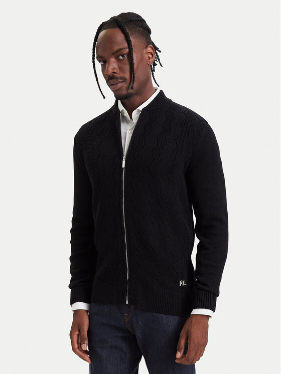 KARL LAGERFELD Kardigan 655029 564308 Czarny Regular Fit