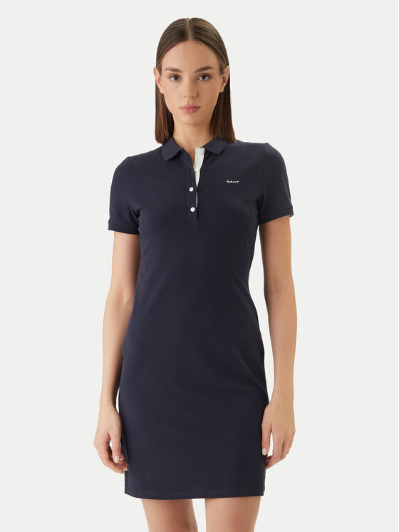 Gant Sukienka codzienna 4201468 Granatowy Slim Fit