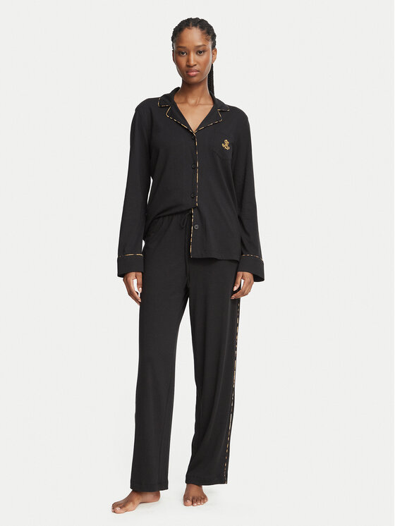 LAUREN RALPH LAUREN Piżama ILN92561F Czarny Regular Fit