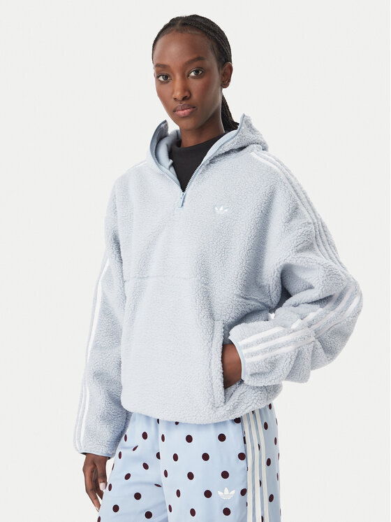 adidas Bluza Adiluna Season 2 X Jennie Fleece Hoodie Jacket LD8925 Niebieski jasny Regular Fit