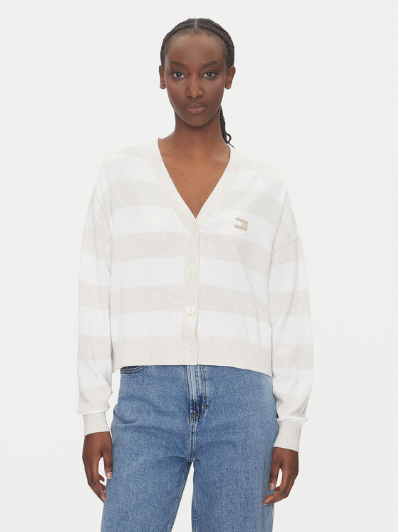 Tommy Jeans Kardigan DW0DW20968 Beżowy Relaxed Fit
