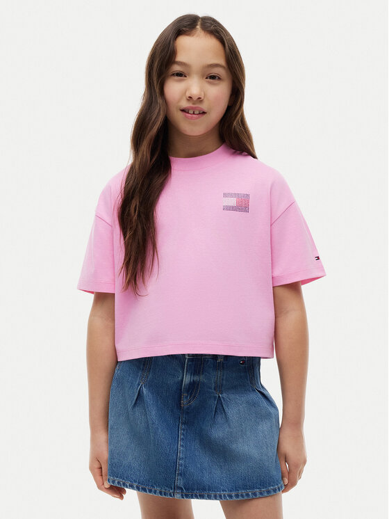 Tommy Hilfiger T-Shirt KG0KG09465 Różowy jasny Regular Fit