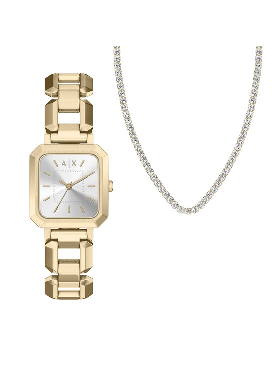 Armani Exchange Zestaw zegarek i naszyjnik Leila AX7186SET Złoty