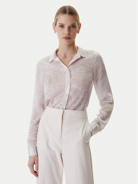 Guess Koszula W6RH73 WDW82 Beżowy Regular Fit