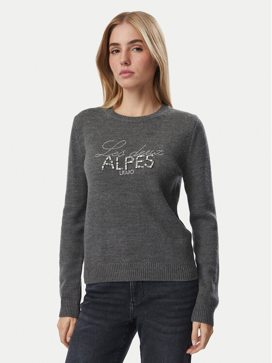Liu Jo Sport Sweter TF6160 MA22S Szary ciemny Regular Fit