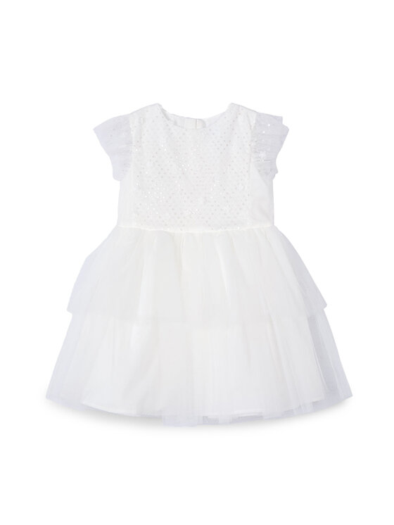 Mayoral Sukienka elegancka 3914 Écru Regular Fit