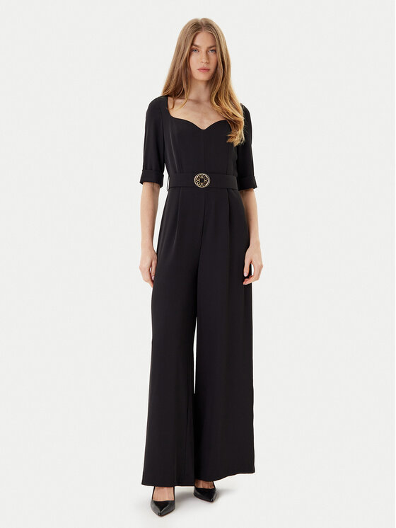 Rinascimento Kombinezon CFC0125323003 Czarny Wide Leg