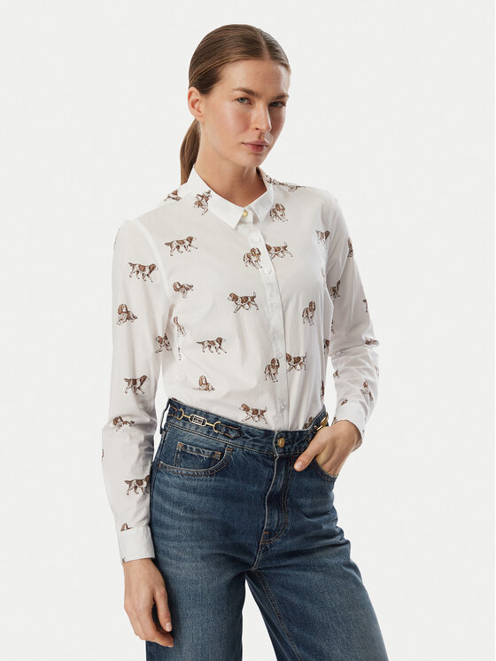Barbour Koszula Brambles LSH1644MI96 Biały Slim Fit