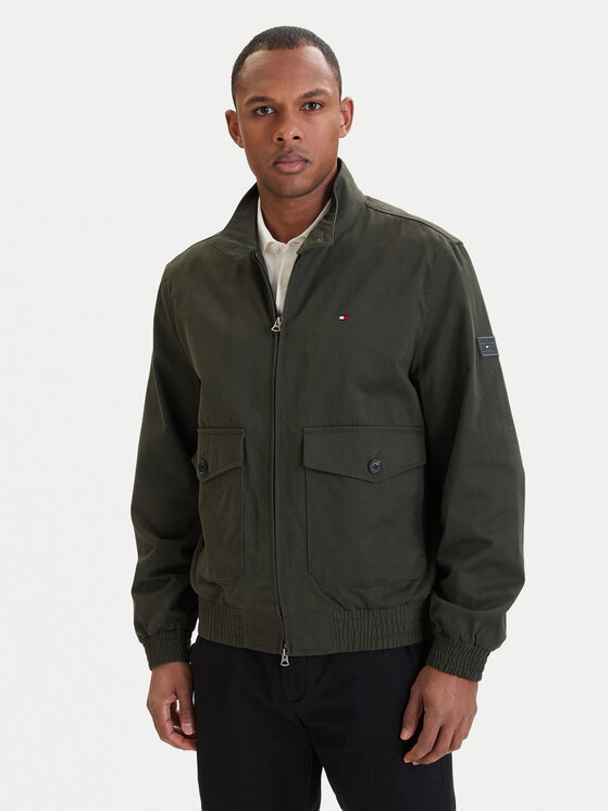 Tommy Hilfiger Kurtka przejściowa Harrington MW0MW42507 Zielony Regular Fit